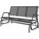 Banc de patio extérieur pour 3 personnes, balancelle avec 3 sièges, tissu en filet respirant, structure en métal, noir