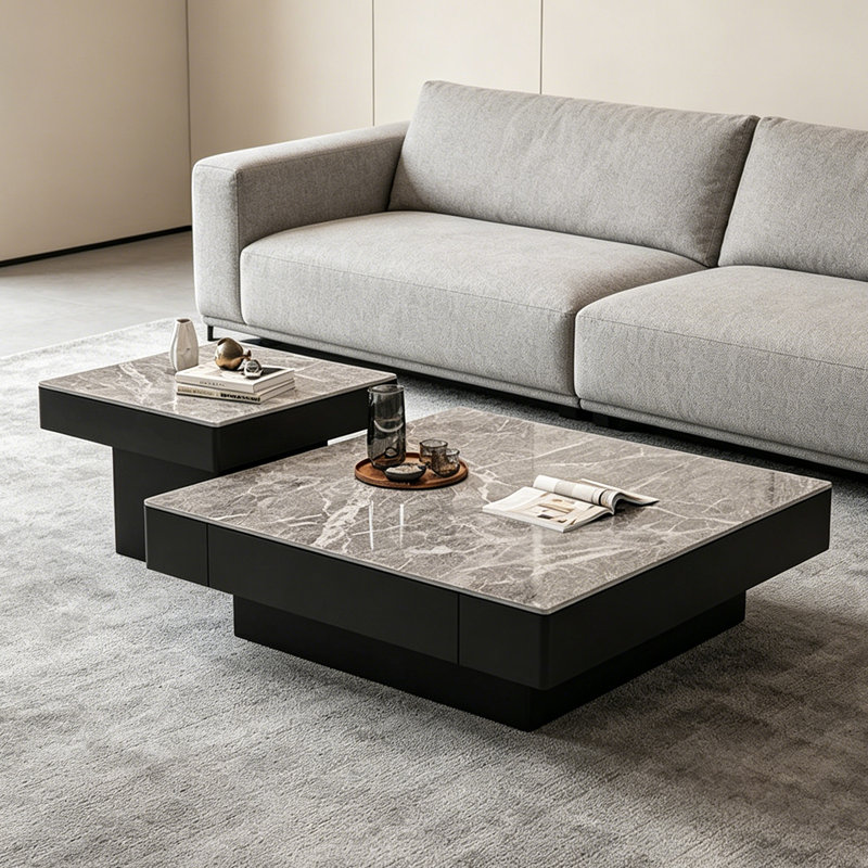 Table basse Light Luxury, H 15 po x L 39,4 po x l 39,4 po