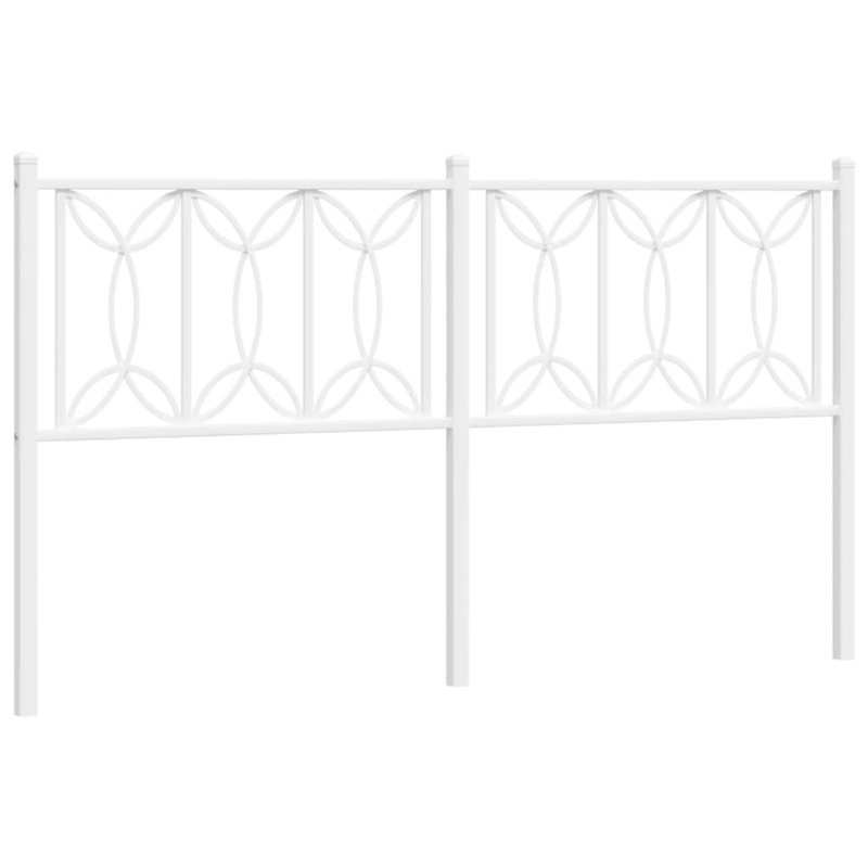 Vidaxl Metal Replace Headboard White 200 Cm, Kingsize (5'), White