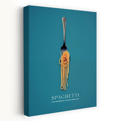 Italian Spaghetti Fork by Andreas Magnusson - Wrapped Canvas Print