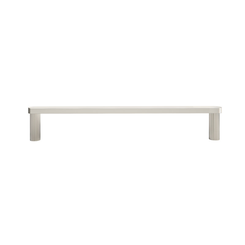 Poignée d'électroménager nervurée avec tiges cannelées, Nickel poli, 18"