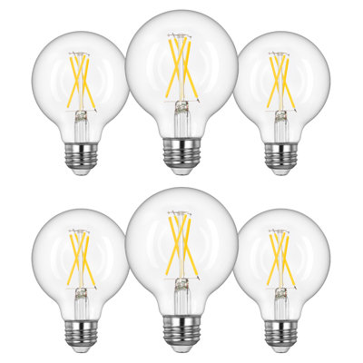 5 Watt, G45 LED Dimmable Light Bulb, Warm White Glow E26/Medium (Standard) Base (Set of 6)