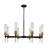 8-Light Black - Gold Dimmable Chandelier