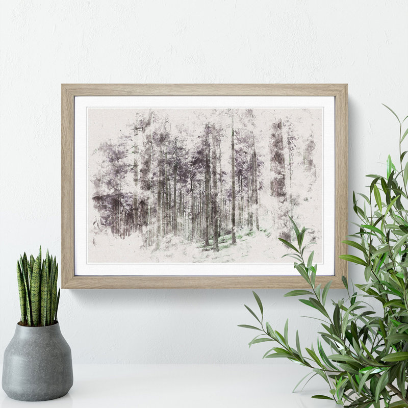 Pretty Forest - Framed Print, 45cm H x 63cm W x 2cm D, Oak Framed