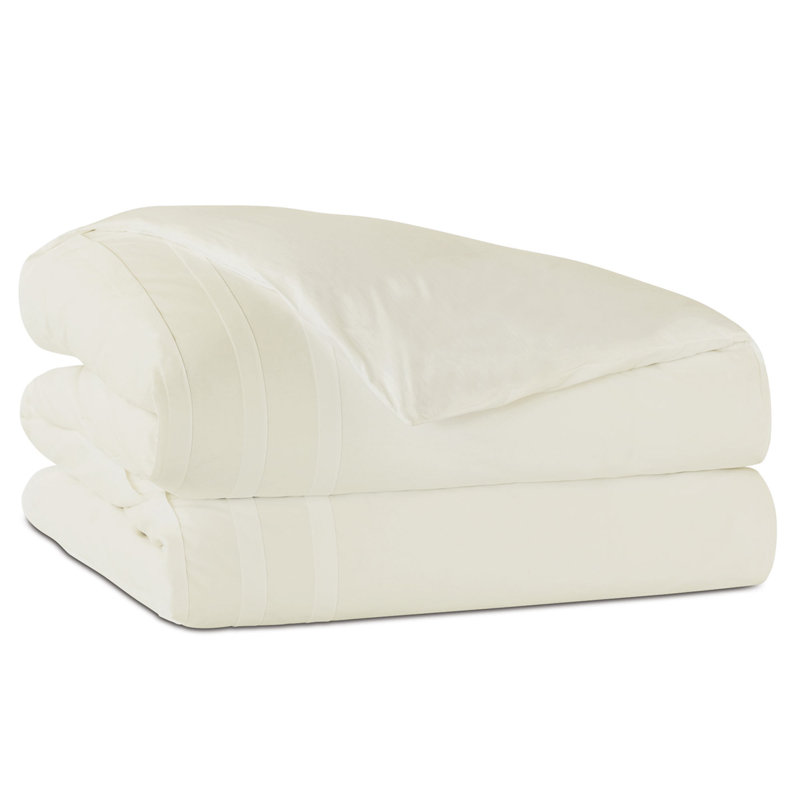 Housse de couette en coton Vail, Housse de couette grand super, Ivoire ivoire