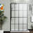 Walk-In 46" X 72" Shower Screen - Black, Tempered Glass, Solid Support For Robust Upper Bar