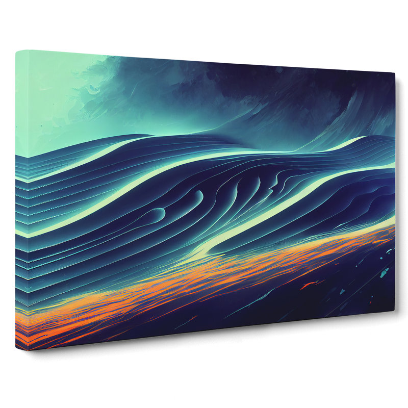 Surreal Ocean Wave Abstract - Wrapped Canvas, 50cm H x 76cm W x 3cm D