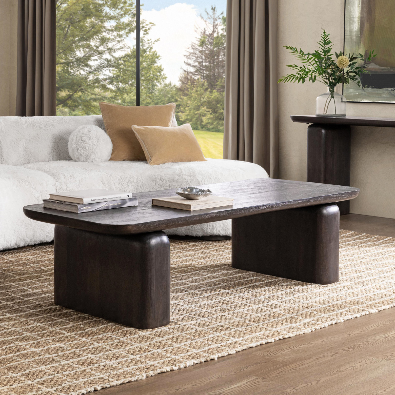 Bergholt 68" Mango Coffee Table, Truffle Roast