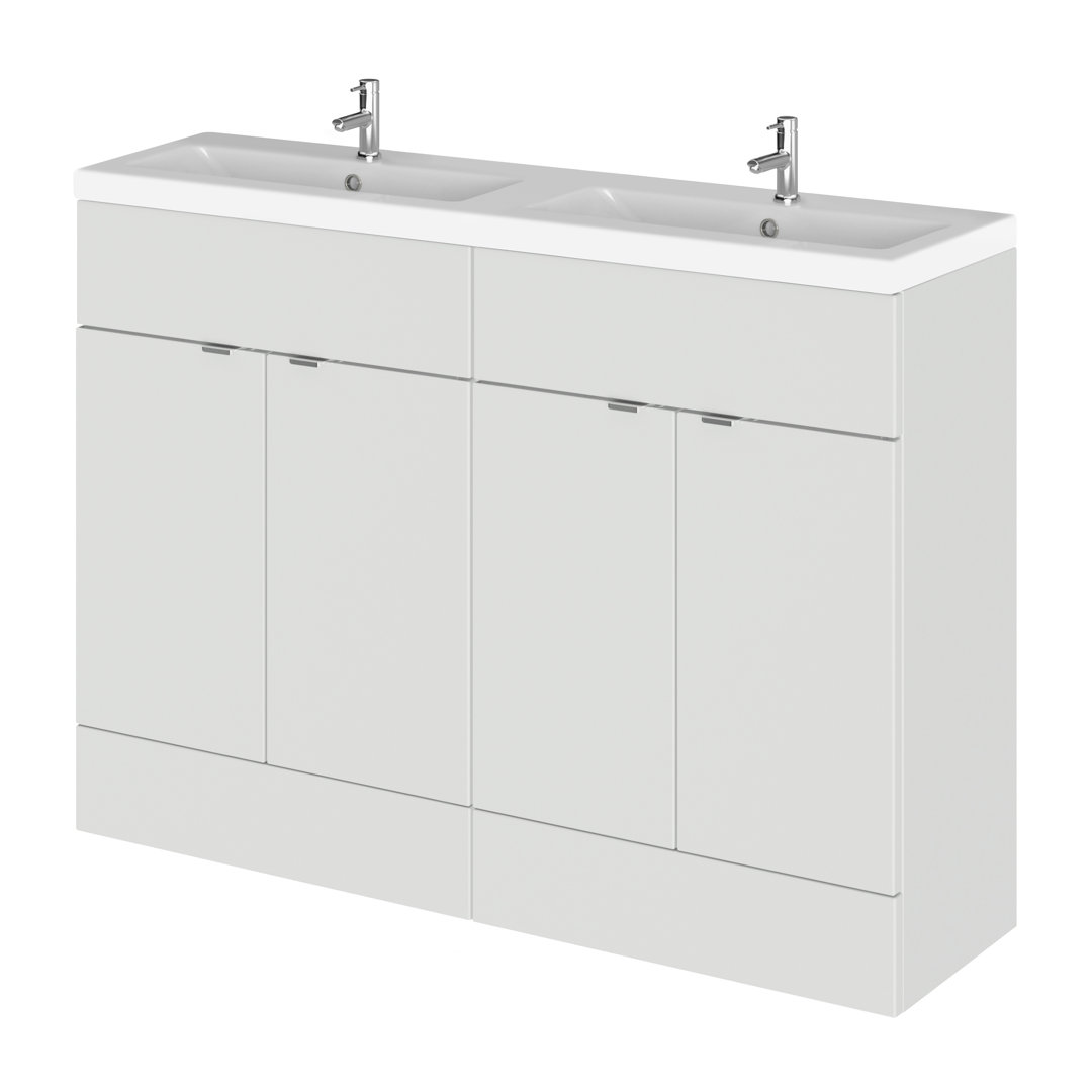 Fusion Double Bathroom Vanity with Integrated Vitreous China Basin