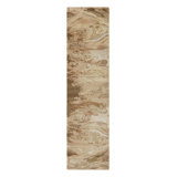 Rug & Kilim’S Chinese Art Deco Style Runner In Beige-Brown Wave Pictorials