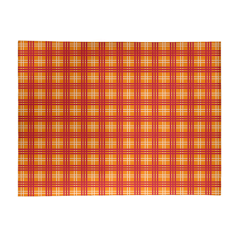 Tapis à carreaux orange, Rectangle 9 pi x 12 pi