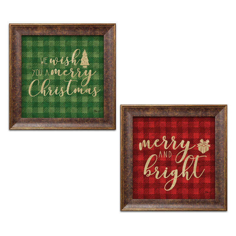 «Holiday Inspiration III & IV» par Paul Brent - ensemble de 2 impressions, H 12 po x l 12 po x P 0,75 po, Encadrement patiné