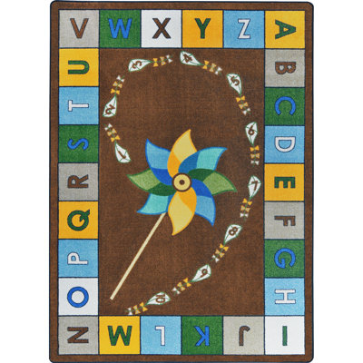 Educational Alphabet Pinwheel Area Rug