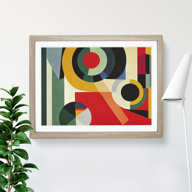 Entertaining Abstract - Single Picture Frame Print, 25cm H x 34cm W x 2cm D, Oak 