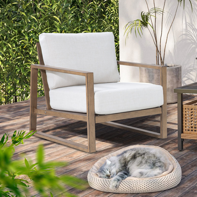  Hamarto Aluminum Patio Club Chair Lounge Chair With Olefin Cushions