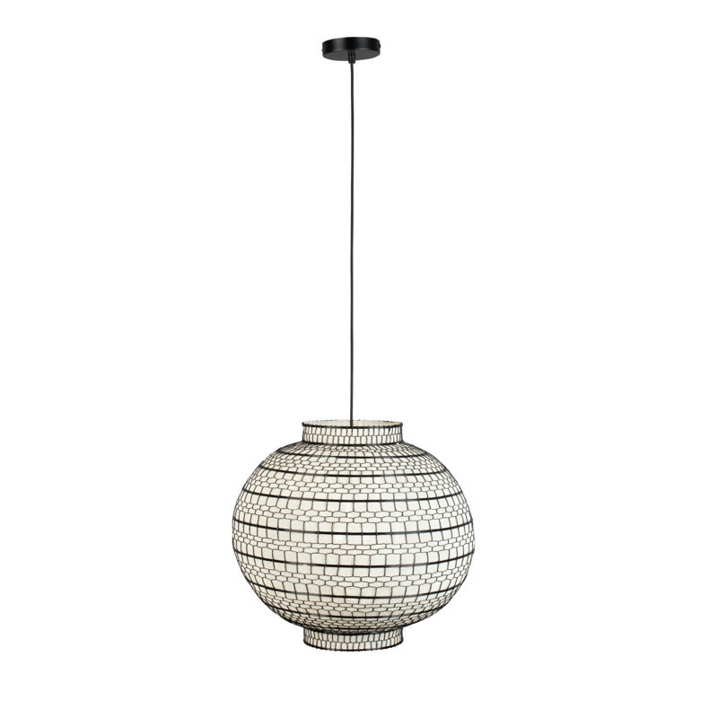 1 - Light Beige Single Pendant, 67" H x 20" W x 18" D