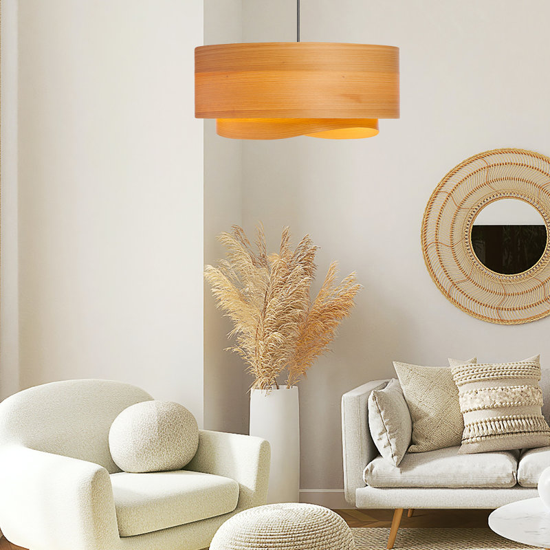 Half Bowen 17.5" Mid Century Modern Chandelier, Cypress, 15"H x 30"W x 30"D