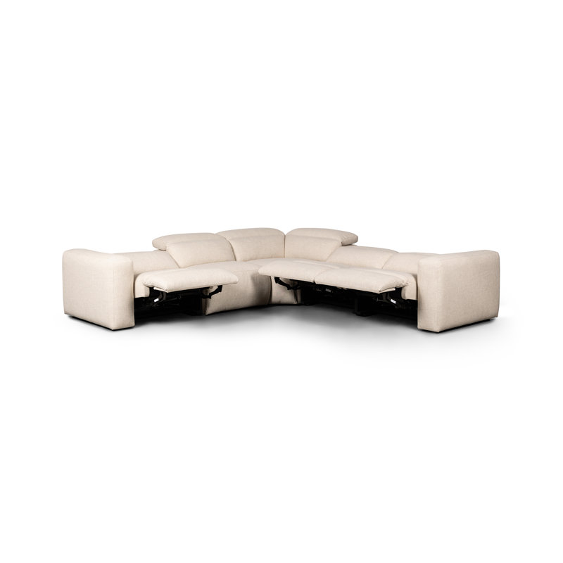 Radley Antigo Natural 5 - Piece Leather Reclining Sectional, Antigo Natural Polyester Blend