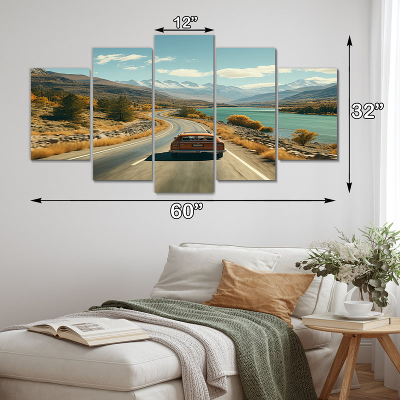 Nevada River Landscape II - Décoration murale paysages - 5 panneaux