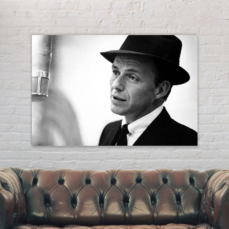 Frank Sinatra Singing - Wrapped Canvas Print, 21cm H x 31cm W x 4cm D