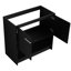 Meuble-lavabo de 36 po en contreplaqué de chêne noir, autoportant, 2 portes, à rayures, assemblage simple autoportant avec installation