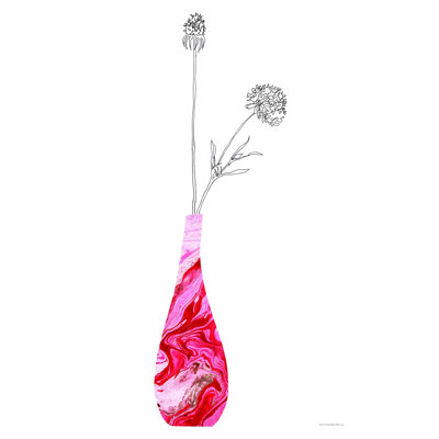 Vase rose d'amour