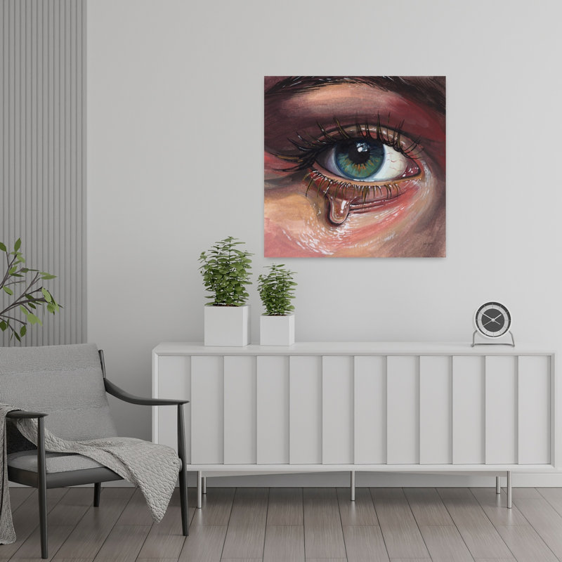 Single Tear Contemporary Wall Art, 24" H x 24" W