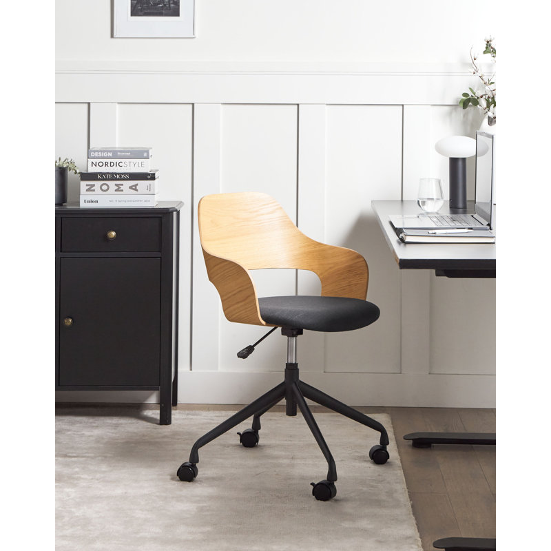 Linen Office Chair, Black