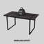 Table de salle à manger noire 59 po avec plateau et pieds en métal, style industriel moderne, table de maison et de cuisine, plateau de table épais de 1,5 po, pour 4 à 6-22553443