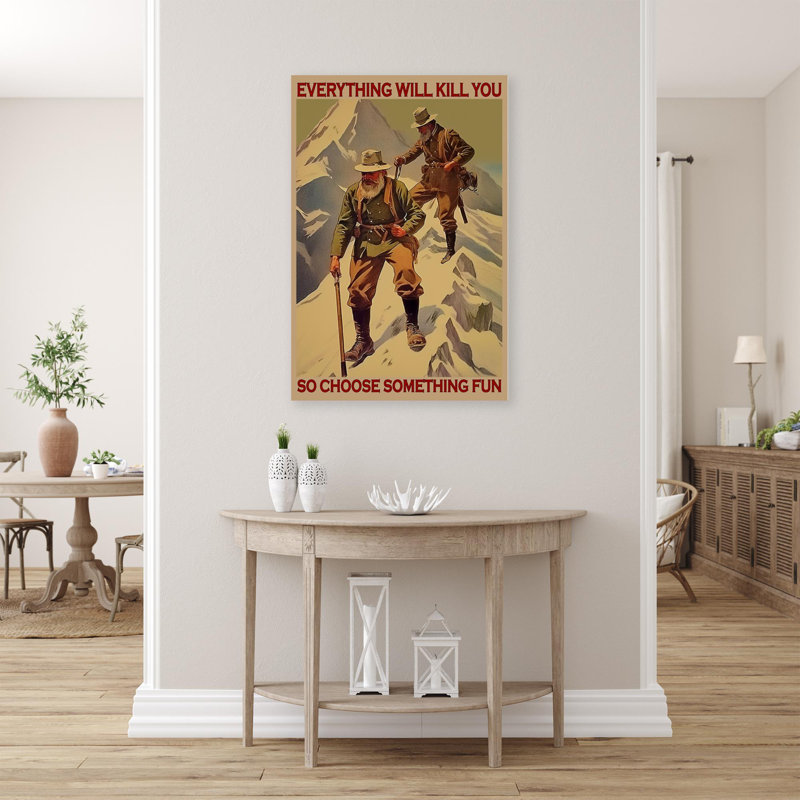 «Kiersty Mountaineering So Choisissez Quelque chose» - 1 pièce, impression sur toile tendue sur toile tendue