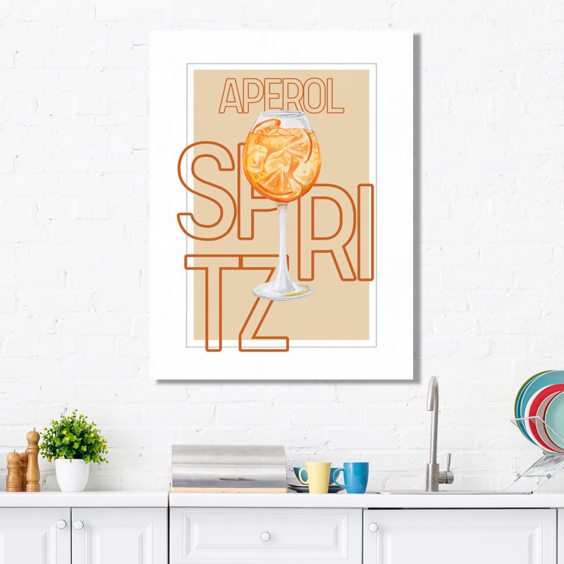 «Aperol Spirz Italian Cocktail», reproduction d'art mural, Toile tendue, 32" H x 16" W