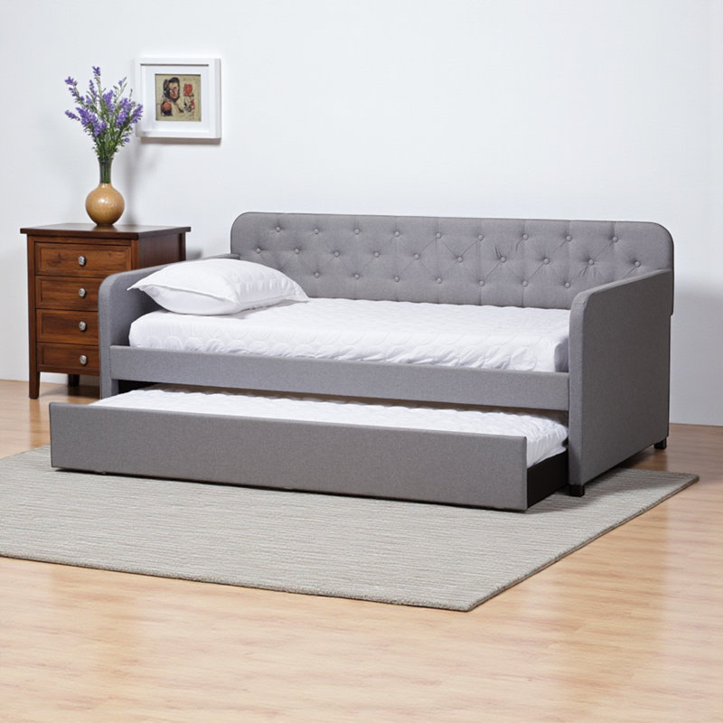 Chehalis Upholstered Daybed, Light Gray