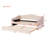 Twin Size Upholstered Daybed with Twin Trundle & Light, Velvet Platform Bed for Bedroom Sleepovers, Beige-119296659-119296665