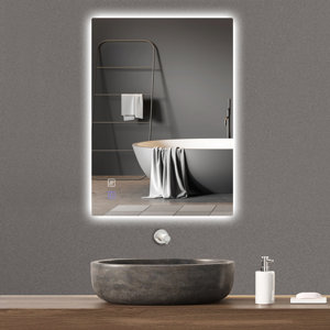 Avit LED Backlit Frameless Lighted Bathroom/Vanity Mirror w/ Brightness Adjust