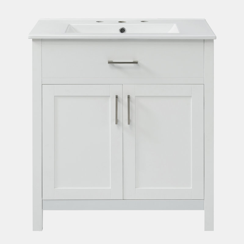 Bathroom Vanity with Ceramic Sink, White