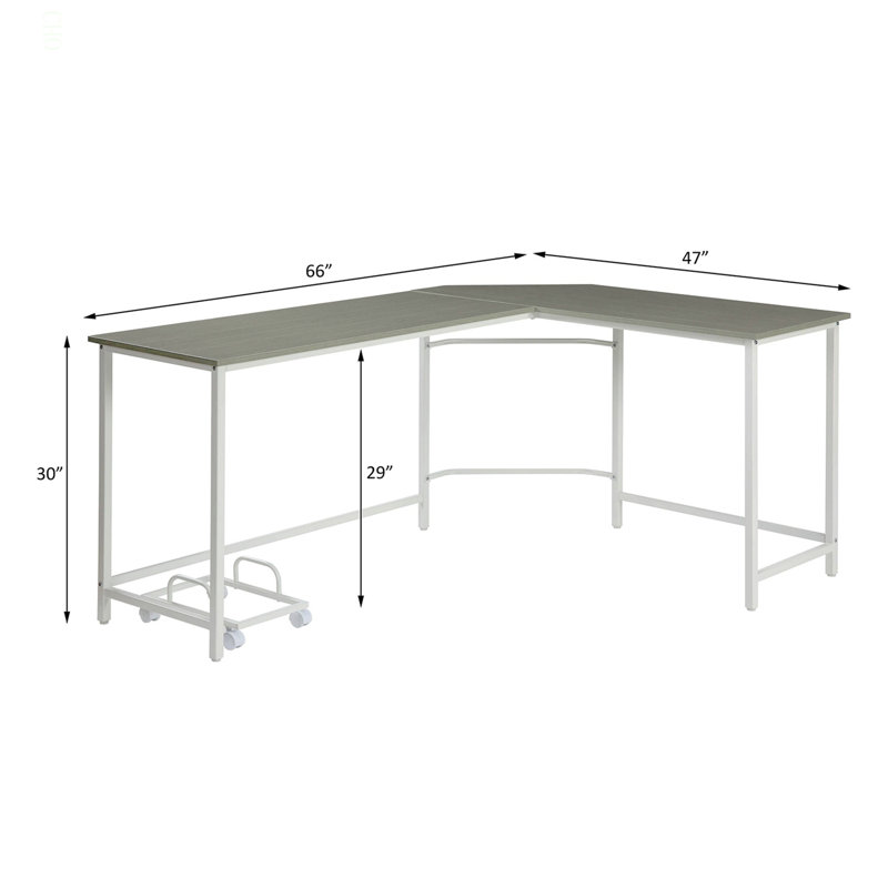 Bureau d'ordinateur rectangulaire en L idéal pour le bureau ou le bureau dans la chambre ou le salon