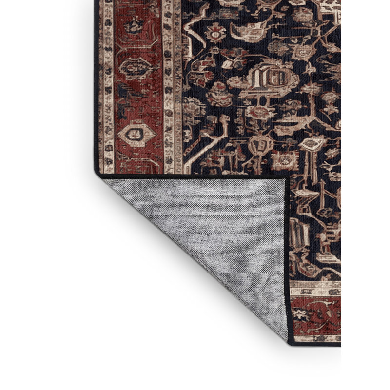Machine Washable Persian Brown Area Rug, Square 4'