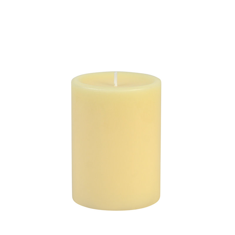 Bougie cylindrique sans parfum, Ivoire, H 4 po x l 3 po x P 3 po, 1