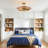 33" Solid Wood Gold Caged Ceiling Fan With Dimmable LED Lights And Remote Control