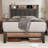 Upholstered Platform Bed With Charging Station Ergonomic Headboard And Side Storage Shelf-1021418106-1021418107