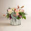 Mixed Florals In A Silver Container