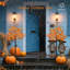  2 pièces 4 pi 144 lumières érable artificiel éclairé blanc chaud décorations d'automne pour l'intérieur de la porte, orange