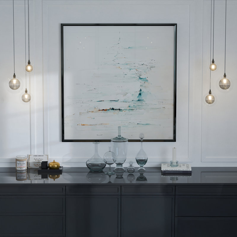 Reflection Breeze 3 Light Hand Blown Clear Glass Globe Pendant Chandelier with Inner Webbed Glass in Clear, Amber or Grey (4", 5", 6.3" Globes)