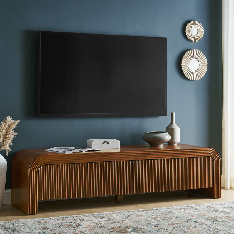 Meuble télé cannelé 68 po Waterflute, Noyer