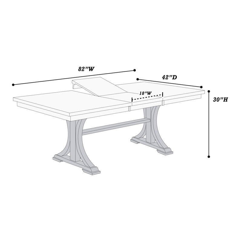 Moderne et élégante table de salle à manger rectangulaire gris anthracite avec base à tréteaux, 6 places assises, base à assemblage simple, mélange contemporain classique, 6 pièces, fabrication en bois d'hévéa