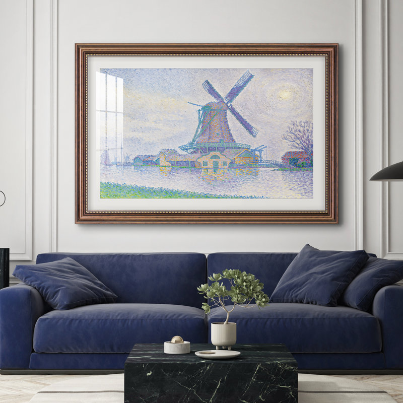Moulin d'Edam, 1896 - Paul Signac - Estampe encadrée sur mesure, 28x40 INNER SIZE, Framed Print with Mat, Classic Mahogany