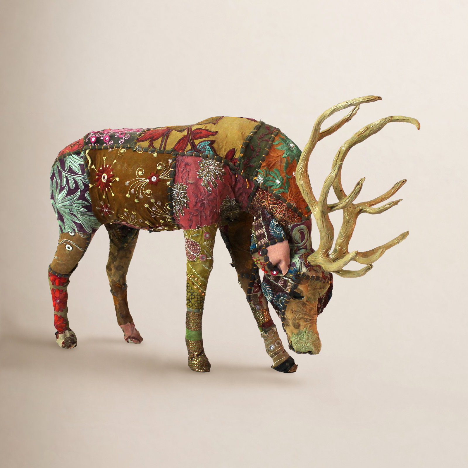 Grazing Forest Stag Figurine