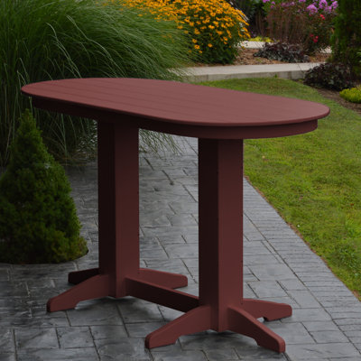 Nettie Oval Outdoor Dining Table With Umbrella Hole , in. W 33'' in. D