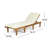 Outdoor Acacia Wood Chaise Lounge with Table , Cushion Included-1424369365-1424369370