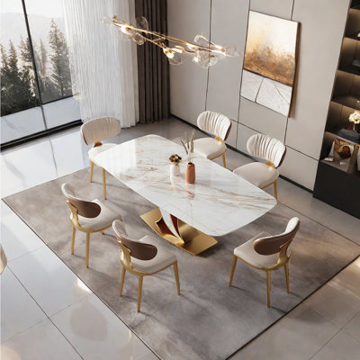 Kaliyanna 6 - Person Pedestal Dining Set